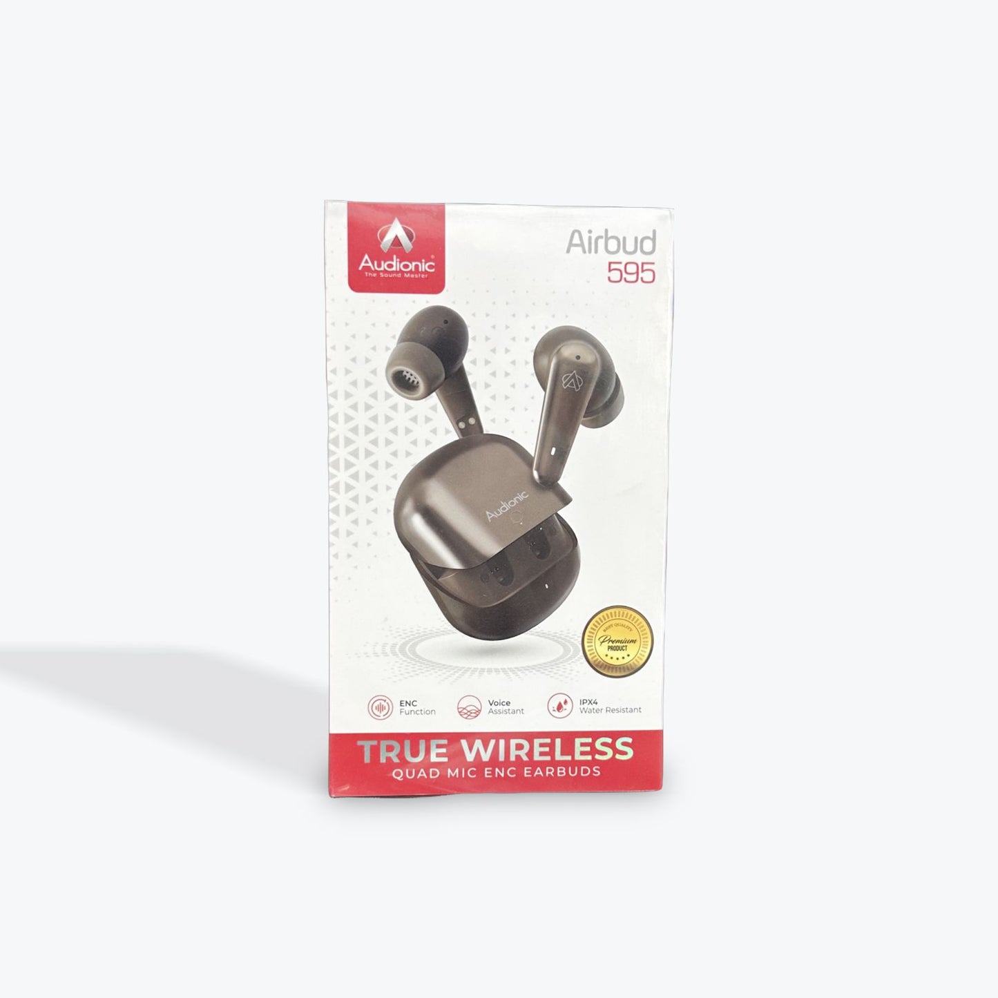 Audionic Airbud 595 Flip Earbuds – Quad‑Mic ENC, Flip Case, 40‑Hour Playtime
