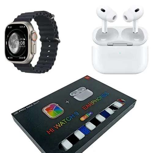 i30 Pro Max Suit Smartwatch & Earbuds – 11‑in‑1 Bundle Pakistan | HD Display Bluetooth Calling