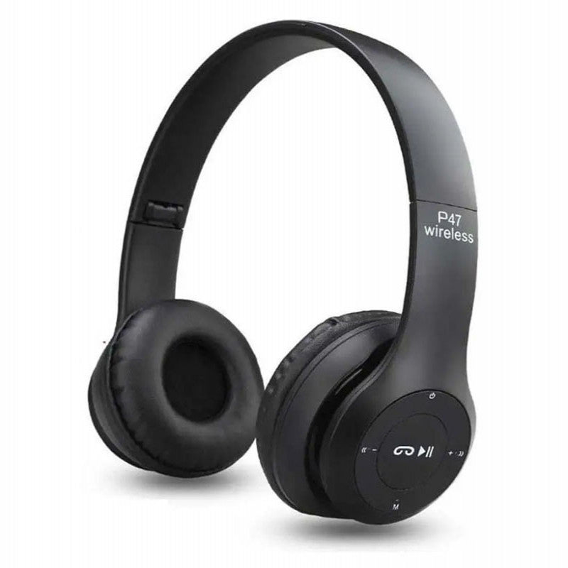 P47 Wireless Bluetooth Headphones – Foldable On‑Ear, Built‑In Mic