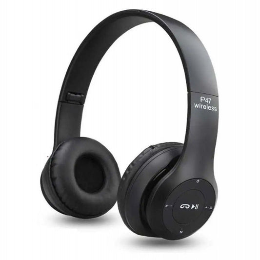P47 Wireless Bluetooth Headphones – Foldable On‑Ear, Built‑In Mic